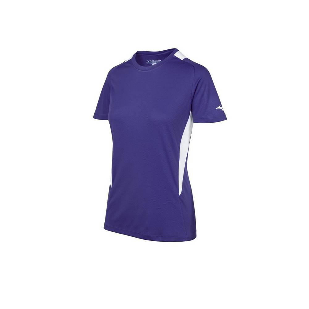 Maglia Mizuno Softball Crew Neck Donna - Viola/Bianche - 71850-YCGE